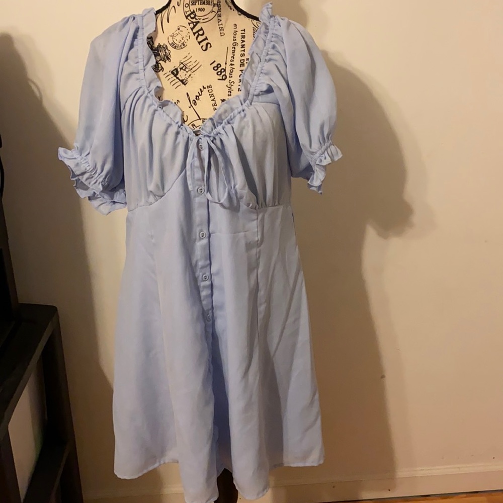 Blue  beautiful ruffle dress size 12